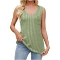 thumbnail image 1 of Timegard Womens Tank Top Ribbed V Neck Sleeveless Solid Color Comfy Fitting Casual Tee Shirts, 1 of 4