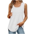 thumbnail image 1 of Timegard Womens Tank Top Summer Scoop Neck Casual Loose Comfy Sleeveless Solid Color Top Irregularly, 1 of 7
