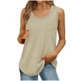 thumbnail image 1 of Timegard Womens Tank Top Summer Scoop Neck Casual Loose Comfy Sleeveless Solid Color Top Irregularly, 1 of 7