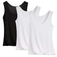 thumbnail image 1 of Timegard Womens Tank Tops 3pc Round Neck Sleeveless Homewear Comfy Solid Color Casual Pajamas Undershirts, 1 of 6