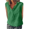 thumbnail image 1 of Timegard Womens Tank Tops Cotton Linen Sleeveless V Neck Tee Shirts Oversized Lightweight Blouses, 1 of 6