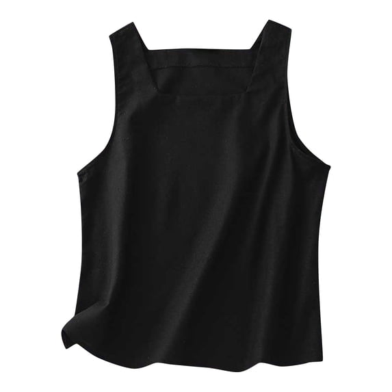 Timegard Womens Tank Tops Cotton Linen Square Neck Sleeveless Summer Casual Loose Tops Basic Tee Blouse
