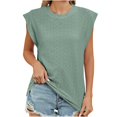 thumbnail image 1 of Timegard Womens Tank Tops Eyelet Round Neck Cap Sleeve Summer Dressy Casual Shirt Tunic Tops for Leggings, 1 of 7