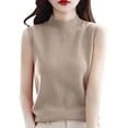 thumbnail image 1 of Timegard Womens Tank Tops Half High Neck Sleeveless Comfy Tops Casual Solid Color Loose Knit Tee Shirts, 1 of 4