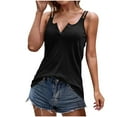 thumbnail image 1 of Timegard Womens Tank Tops Notched V Neck Sleeveless Casual Comfy Slim Fitting Mid Long Tops Summer, 1 of 7