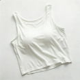 thumbnail image 1 of Timegard Womens Tank Tops Round Neck Crop Tops with Built in Bras Fitting Soft Basic Tee Casual Summer Tops, 1 of 5