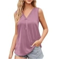 thumbnail image 1 of Timegard Womens Tank Tops Ruched Solid Color Loose Sleeveless Tops Casual Comfy Lightweight Tee Shirts, 1 of 6