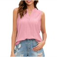 thumbnail image 1 of Timegard Womens Tank Tops Ruched V Neck Eyelet Comfy Tunic Top Dressy Casual Sleeveless Blouse Summer, 1 of 4