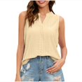 thumbnail image 1 of Timegard Womens Tank Tops Ruched V Neck Eyelet Comfy Tunic Top Dressy Casual Sleeveless Blouse Summer, 1 of 4