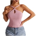 thumbnail image 1 of Timegard Womens Tank Tops Sleeveless Slim Fitting Cropped Cutout Tops Dressy Casual Front Crisscross Tops, 1 of 8