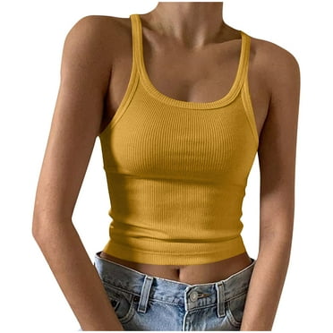 Timegard Womens Tank Tops Square Neck Ribbed Camis Slim Casual Workout Sleeveless Top Blouse Basic Tee