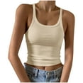 thumbnail image 1 of Timegard Womens Tank Tops Square Neck Ribbed Camis Slim Casual Workout Sleeveless Top Blouse Basic Tee, 1 of 6