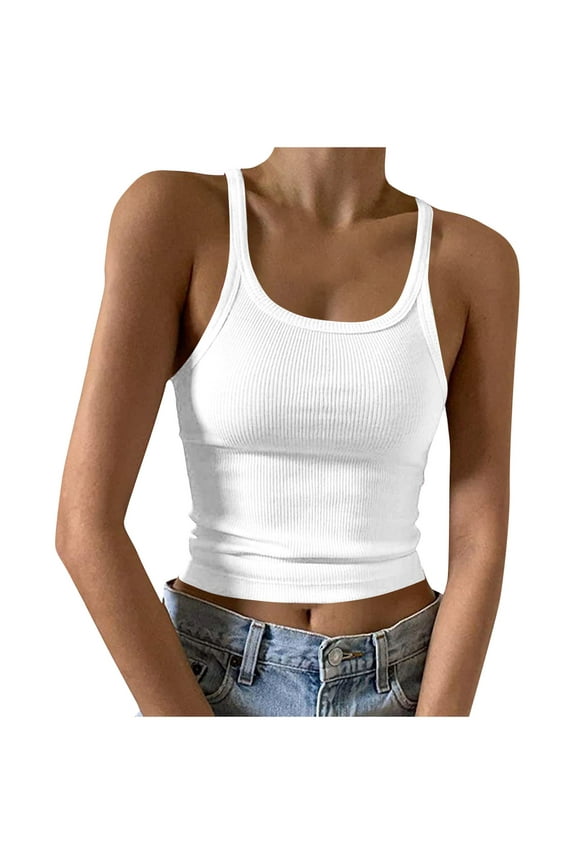 Womens Tank Tops Square Neck Ribbed Camis Slim Casual Workout Sleeveless Top Blouse Basic Tee