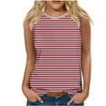 thumbnail image 1 of Timegard Womens Tank Tops Striped Sleeveless Crew Neck Comfy Tshirts Casual Loose Workout Tops Blouse, 1 of 4