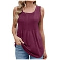 thumbnail image 1 of Timegard Womens Tank Tops Summer Casual Square Neck Ruched Sleeveless Comfy Tunic Tops for Leggings, 1 of 7