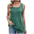 thumbnail image 1 of Timegard Womens Tank Tops Summer Casual Square Neck Ruched Sleeveless Comfy Tunic Tops for Leggings, 1 of 7