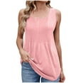 thumbnail image 1 of Timegard Womens Tank Tops Summer Casual Square Neck Ruched Sleeveless Comfy Tunic Tops for Leggings, 1 of 7