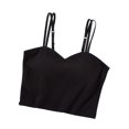 thumbnail image 1 of Timegard Womens Tank Tops Summer V Neck Adjustable Strap Comfy Cropped Camis Built in Bras Solid Color, 1 of 6