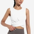 thumbnail image 1 of Timegard Womens Tank Tops Summer Workout Stretch Ruched Cropped Tops Sleeveless Athletic Running Tee, 1 of 5