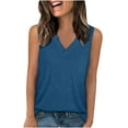 thumbnail image 1 of Timegard Womens Tank Tops V Neck Solid Color Fitting Comfy Sleeveless Top Summer Casual Basic Tee Shirts, 1 of 7