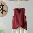 thumbnail image 1 of Timegard Womens Tank Tops V Neck Solid Color Side Split Sleeveless Lightweight Tee Shirts Casual Summer, 1 of 7