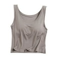 thumbnail image 1 of Timegard Womens Tank Tops with Built in Bra Camis Scoop Neck Sleeveless Crop Top Comfy Summer Homerwear, 1 of 3