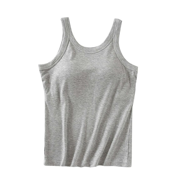 Timegard Womens Tank Tops with Built in Bras Crewneck Sleeveless Comfy Solid Color Casual Basic Tee