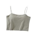 thumbnail image 1 of Timegard Womens Tank Tops with Built in Bras Cropped Spaghetti Strap Sleeveless Comfy Camis Basic Tee, 1 of 5
