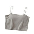 thumbnail image 1 of Timegard Womens Tank Tops with Built in Bras Cropped Spaghetti Strap Sleeveless Comfy Camis Basic Tee, 1 of 5