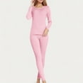 thumbnail image 1 of Timegard Womens Thermal Underwear Sets Long Sleeve Tops Bottom Base Layer Comfy 2 Pieces Pajamas Set, 1 of 4