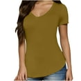 thumbnail image 1 of Timegard Womens Tops Casual Slim Fitting Comfy V Neck Short Sleeve Tee Blouse Summer Travel Tunic Tops, 1 of 6
