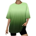 thumbnail image 1 of Timegard Womens Tops Crewneck Drop Shoulder Short Sleeve Tee Shirts Loose Workout Top Gradient Color, 1 of 4