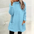thumbnail image 1 of Timegard Womens Tops Fall Winter Half High Neck Long Sleeve Tops Loose Warm Comfy Pullover Clothes Fashion, 1 of 5