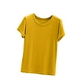 thumbnail image 1 of Timegard Womens Tops Pajamas Summer Round Neck Short Sleeve Loose Soft Homewear Casual Basic Tee Tops, 1 of 8