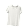 thumbnail image 1 of Timegard Womens Tops Pajamas Summer Round Neck Short Sleeve Loose Soft Homewear Casual Basic Tee Tops, 1 of 8