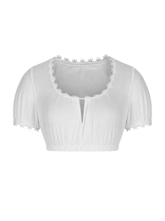 Womens Tops Plus Size Drop Shoulder Square Neck Short Sleeve Cute Casual Crop Tops Summer