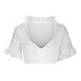 thumbnail image 1 of Timegard Womens Tops Plus Size Square V Neck Ruffle Lace Short Sleeve Summer Fashion Casual Crop Tops, 1 of 4