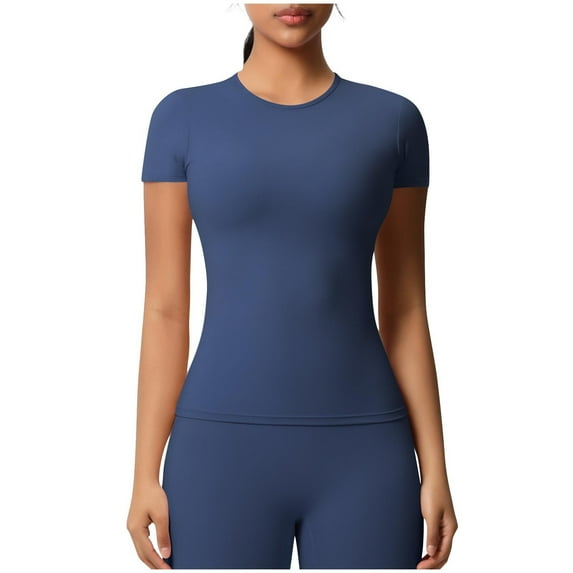 Timegard Womens Tops Quick Dry Slim Stretch Crewneck Short Sleeve Athletic Yoga Workout Tops Shirts