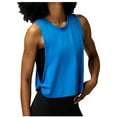 thumbnail image 1 of Timegard Womens Workout Tank Top Athletic Running Loose Cropped Top Tee Side Knot Solid Color Pullover, 1 of 4