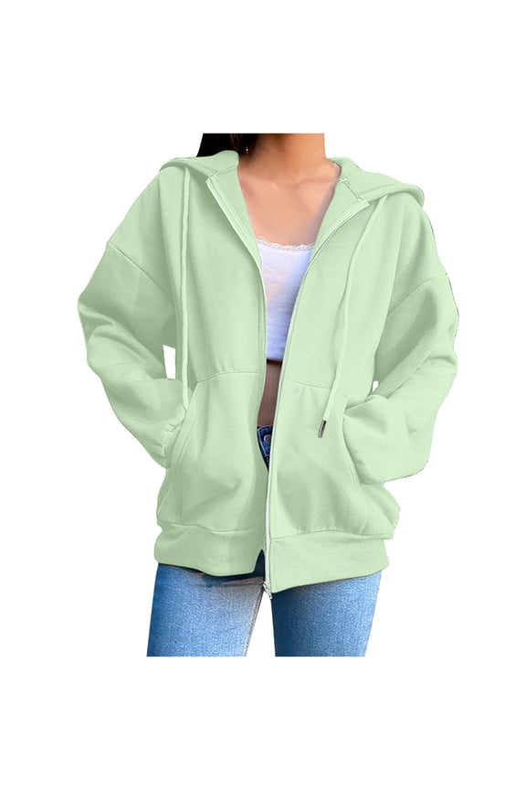 Womens Zip up Hoodies Long Sleeve Comfy Sweatshirts Jackets with Pockets Fall Winter Clothes