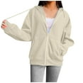 thumbnail image 1 of Timegard Womens Zip up Hoodies Long Sleeve Solid Color Sweatshirt Fall Winter Comfy Jacket with Pockets, 1 of 7