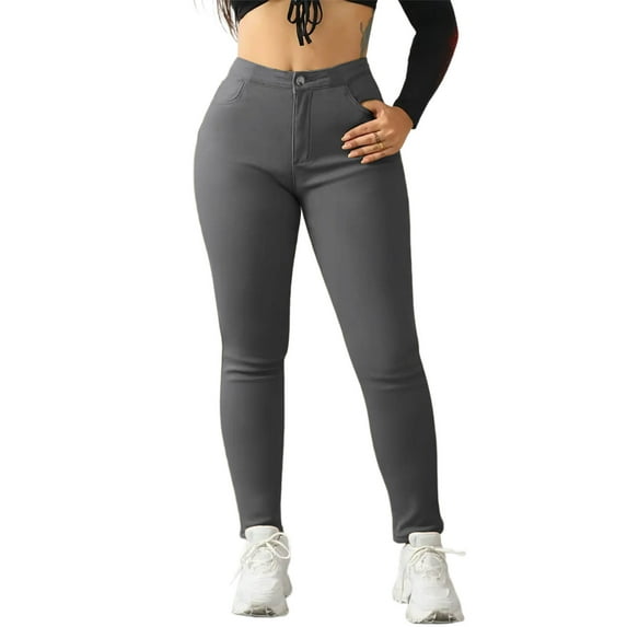 Timegard Work Pants for Women Fleece Warm Leggings High Waist Business Casual Trousers Fall Winter