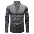 thumbnail image 1 of Timegard Work Tops for Men Button down Long Sleeve Shirts Business Formal Lapel Neck Fitting Tops Fall, 1 of 2