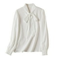 thumbnail image 1 of Timegard Work Tops for Women Chiffon Long Sleeve Bow Tie Blouse Fall Business Casual Comfy Shirts Tops, 1 of 9