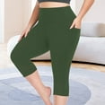 thumbnail image 1 of Timegard Workout Leggings for Women Plus Size Capris Yoga Pants Stretch Cropped Trousers with Pockets, 1 of 9