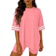 thumbnail image 1 of Timegard Workout Sets for Women Drop Shoulder Short Sleeve Loose Tops Shorts Athletic Outfits Summer, 1 of 6