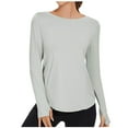 thumbnail image 1 of Timegard Workout Tops Women Thumb Hole Long Sleeve Loose Breathable Tee Shirts Workout Running Tops, 1 of 4
