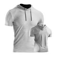 thumbnail image 1 of Timegard Workout Tops for Men Hoodies Short Sleeve Muscle Tee Fitting Drawstring Gym Tops Pullover, 1 of 6