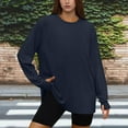 thumbnail image 1 of Timegard Workout Tops for Women Drop Shoulder Long Sleeve Workout Running Tops Thumb Hole Loose Pullover, 1 of 3
