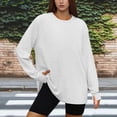 thumbnail image 1 of Timegard Workout Tops for Women Drop Shoulder Long Sleeve Workout Running Tops Thumb Hole Loose Pullover, 1 of 3
